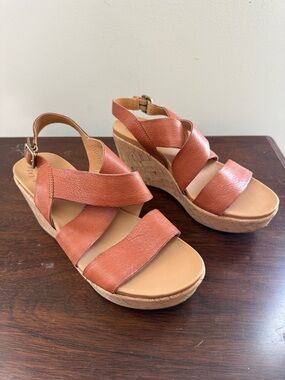 Kork Ease Leather Wedge Sandal - 10M
